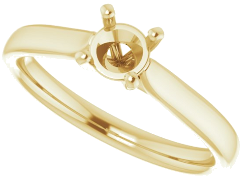 14K Yellow 4.8 mm Round Engagement Ring Mounting (5)