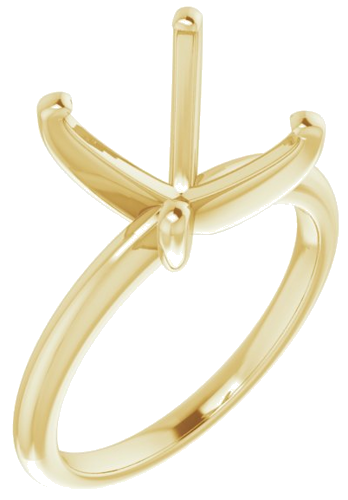 14K Yellow  12x10 mm Oval Solitaire Engagement Ring Mounting (1)