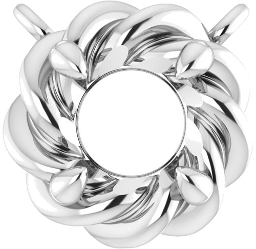 Pakabukas „Claw-Prong Rope“ 585 Baltojo Aukso Round 4.5mm (1)