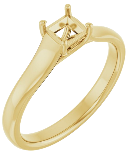 Sužadėtuvių Žiedas „Solitaire“ 585 Geltonojo Aukso Square 4mm (1)