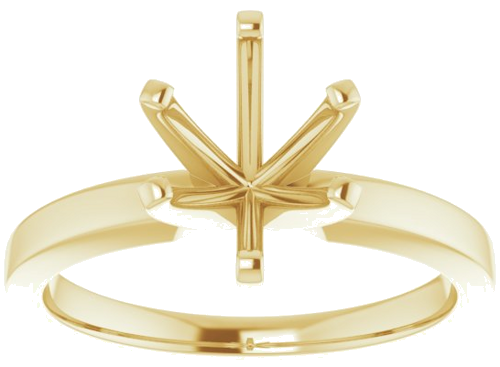 14K Yellow 9x7 mm Oval Solitaire Engagement Ring Mounting (3)