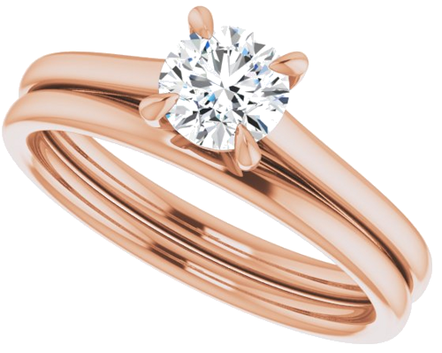 14K Rose  5.2 mm Round Solitaire Engagement Ring Mounting (10)
