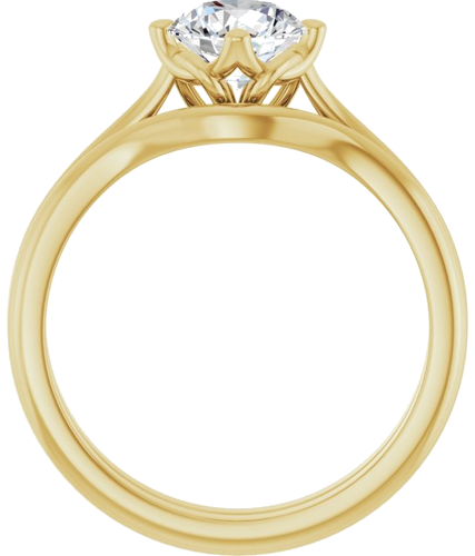 14K Yellow 6.5 mm Round Solitaire Engagement Ring Mounting (7)
