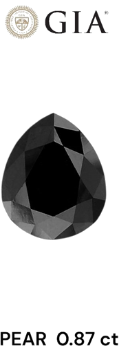 0.87 carat Fancy Black-VVS2 Natūralus Pear Deimantas (1)