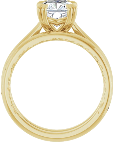 14K Yellow 7 mm Cushion Solitaire Engagement Ring Mounting (5)