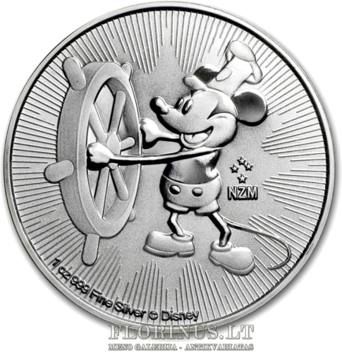2017 Steamboat Willie, New Zealand, 2 dollars, 1 oz silver coin (1)