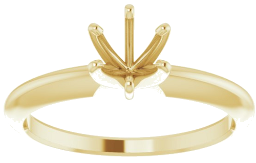 14K Yellow 5.4-5.7 mm Round 6-Prong Comfort-Fit Solitaire Ring Mounting (3)