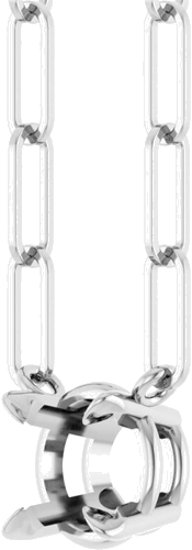 Sterling Silver 6 mm Round 4-Prong Claw 16  Necklace Mounting (2)