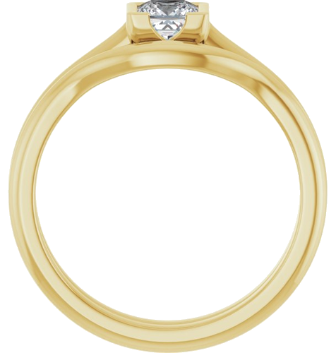 14K Yellow 4x4 mm Square Solitaire Engagement Ring Mounting (7)