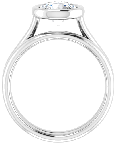 14K White  7.4 mm Round Solitaire Engagement Ring Mounting (7)