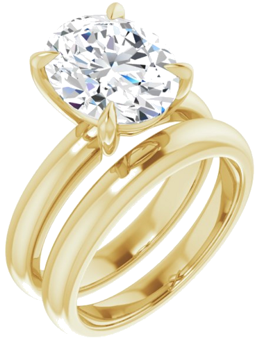 14K Yellow 11x9 mm Oval Solitaire Engagement Ring Mounting (6)