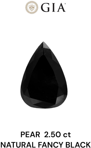 2.5 carat Fancy Black-VVS2 Natūralus Pear Deimantas (1)
