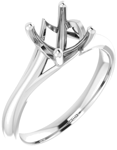 Sužadėtuvių Žiedas „Solitaire“ 585 Baltojo Aukso Round 7.4mm (1)