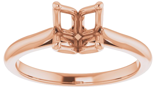 Sužadėtuvių Žiedas „Solitaire“ 585 Rožinis Aukso Round 7mm (3)