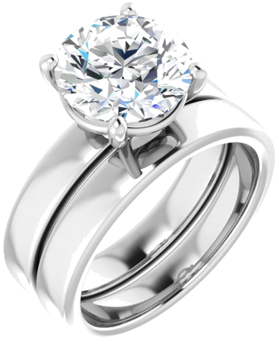 Platinum 9.4 mm Round Solitaire Engagement Ring Mounting (6)