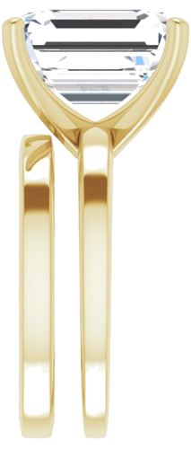 14K Yellow 12x10 mm Emerald Solitaire Engagement Ring Mounting (9)