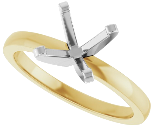 Sužadėtuvių Žiedas „Solitaire“ 585 Baltojo Ir Geltonojo Aukso Round 7.6mm (5)