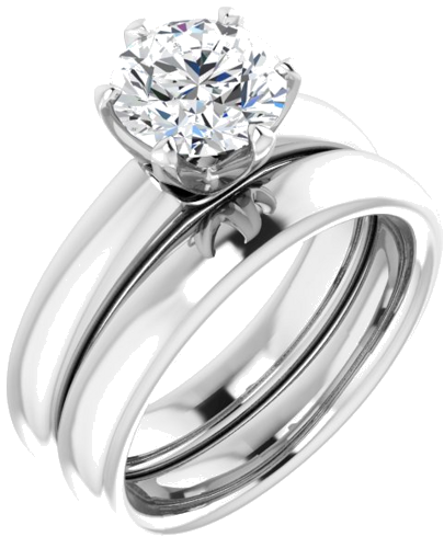 Sužadėtuvių Žiedas „Solitaire“ 950 Platinos Round 7.4mm (6)