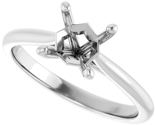 14K White 5.5 mm Square Solitaire Engagement Ring Mounting (5)