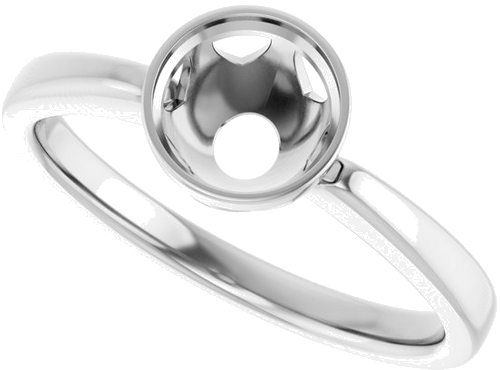 14K White 6.5 mm Round Engagement Ring Mounting (5)