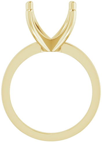 14K Yellow 12x10 mm Emerald Solitaire Engagement Ring Mounting (2)