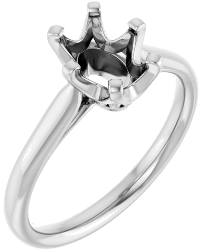 Sužadėtuvių Žiedas „Solitaire“ 585 Baltojo Aukso Oval 8mm x 6mm (1)