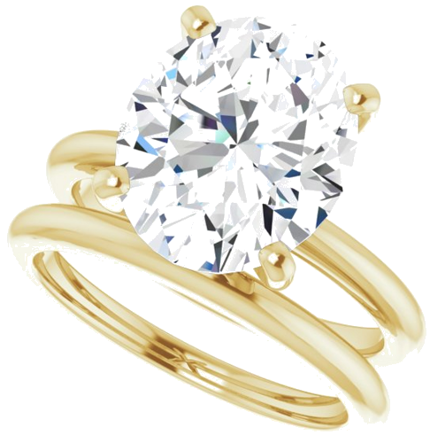 Sužadėtuvių Žiedas „Solitaire“ 585 Geltonojo Aukso Oval 12mm x 10mm (10)