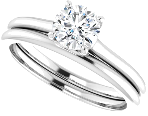 14K White  5.5 mm Round Solitaire Engagement Ring Mounting (10)