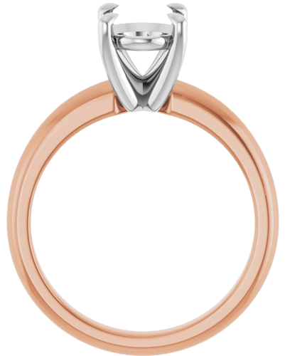 14K Rose White 9x7 mm Oval Solitaire Engagement Ring Mounting (2)