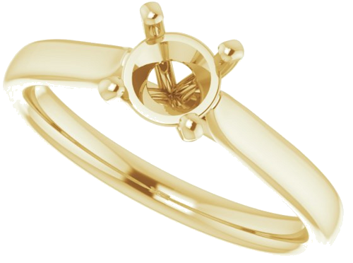 14K Yellow 5.5 mm Round Engagement Ring Mounting (5)