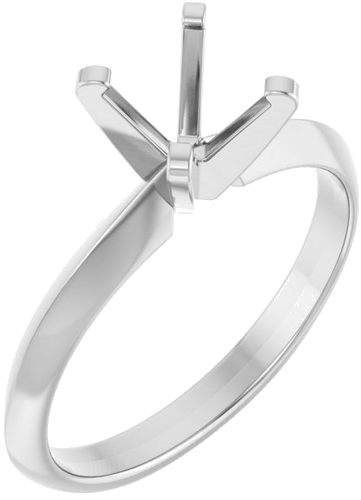 14K White 6.5 mm Round Solitaire Engagement Ring Mounting (1)