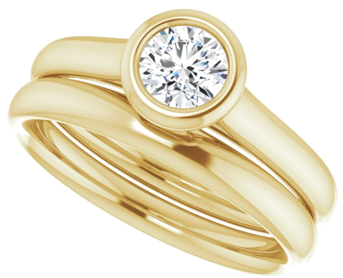 14K Yellow  4.8 mm Round Solitaire Engagement Ring Mounting (10)