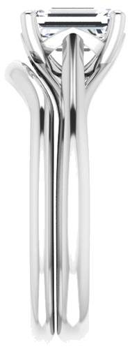 Sužadėtuvių Žiedas „Solitaire“ 585 Baltojo Aukso Emerald 7mm x 5mm (9)