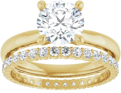 14K Yellow 7.4 mm Round Solitaire Engagement Ring Mounting (8)