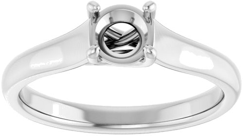 Sužadėtuvių Žiedas „Solitaire“ 585 Baltojo Aukso Round 5.2mm (3)