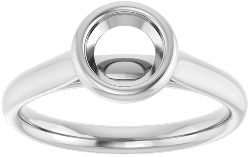 14K White  5.8 mm Round Solitaire Engagement Ring Mounting (3)