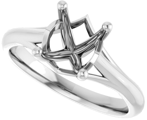 Sužadėtuvių Žiedas „Solitaire“ 585 Baltojo Aukso Oval 9mm x 7mm (5)