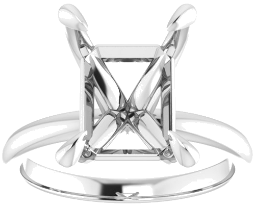 Platinum  11x9 mm Emerald Solitaire Engagement Ring Mounting (3)