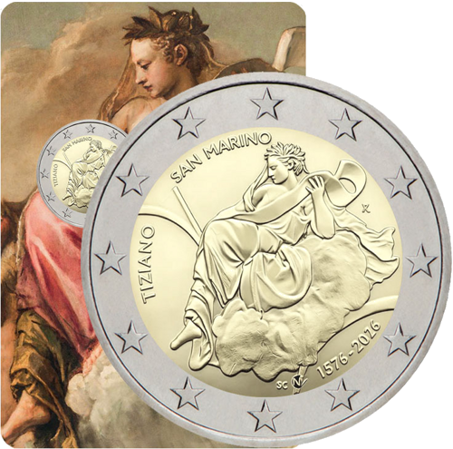 2026 San Marino Titian Vecellio 2 Euro BU coin in card (1)