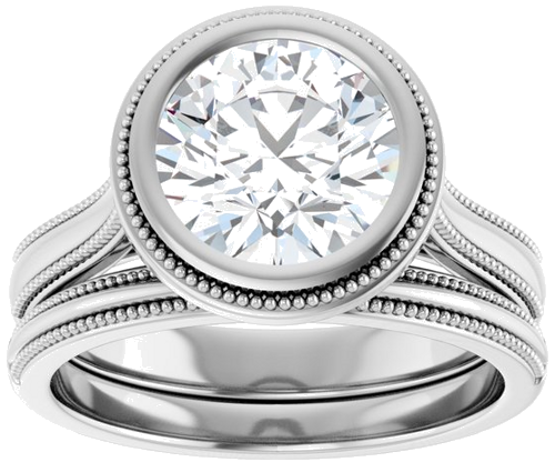 Sužadėtuvių Žiedas „Solitaire“ 585 Baltojo Aukso Round 8.2mm (6)