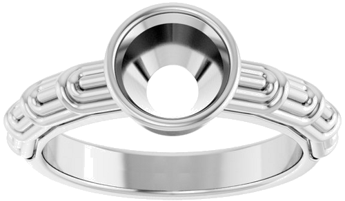 14K White 7.4 mm Round Solitaire Engagement Ring Mounting (3)