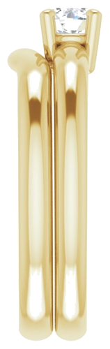 Sužadėtuvių Žiedas „Solitaire“ 585 Geltonojo Aukso Round 4.4mm (9)