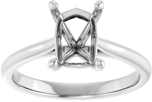 Sužadėtuvių Žiedas „Solitaire“ 585 Baltojo Aukso Emerald 8mm x 6mm (3)