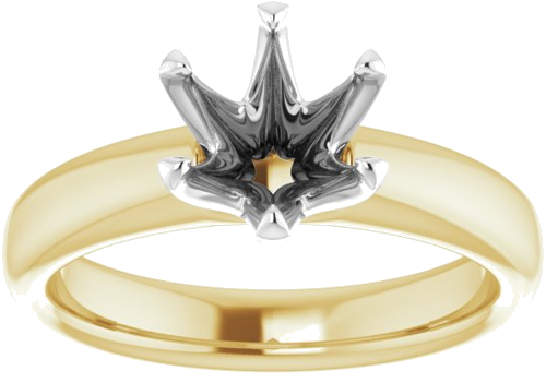 18K Yellow   Platinum 7.4 mm Round Solitaire Engagement Ring Mounting (3)