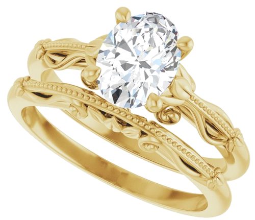 Sužadėtuvių Žiedas „Sculptural-Inspired Solitaire“ 585 Geltonojo Aukso Oval 8mm x 6mm (10)