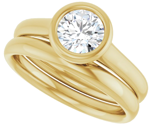 14K Yellow  5.8 mm Round Solitaire Engagement Ring Mounting (10)