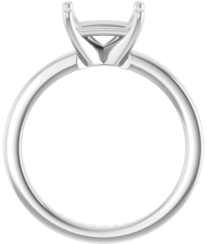 14K White 8x6 mm Emerald Solitaire Engagement Ring Mounting (1)