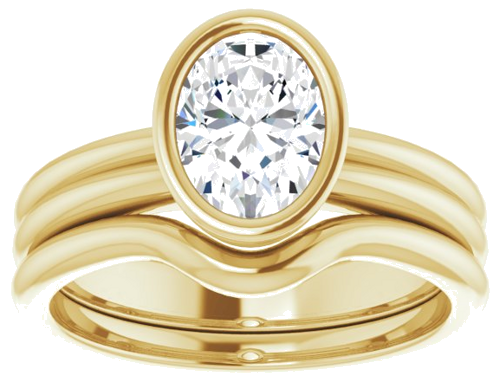 Sužadėtuvių Žiedas „Bezel-Set Solitaire“ 14k yellow gold Oval 8mm x 6mm (8)