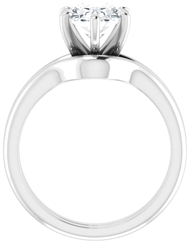 14K White  9x7 mm Oval Solitaire Engagement Ring Mounting (7)