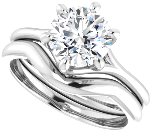 Platinum 7.4 mm Round Engagement Ring Mounting (10)